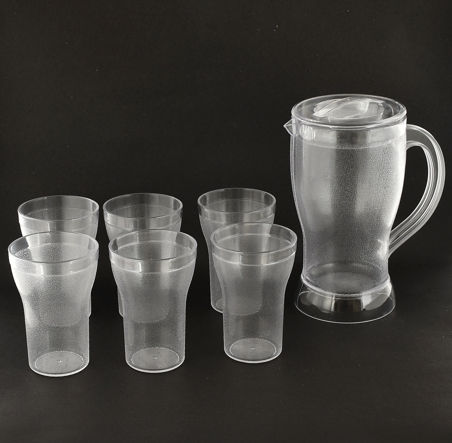 Kuber Industries Unbreakable Plastic Tableware Serving Lemon Set, Water jug with 6 Water Glass,(Set of 7 Pcs)