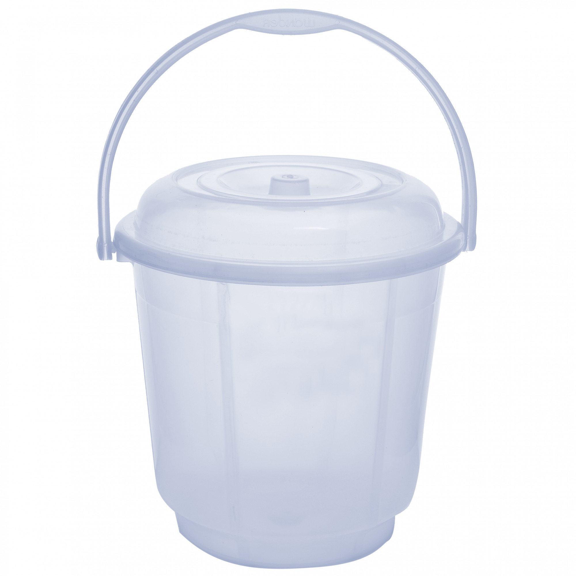 Kuber Industries Unbreakable Virgin Plastic Bathroom Bucket With Lid With Mug Combo Transparent, (18 LTR Bucket With Lid & 1.2 LTR Mug)-KUBMART834