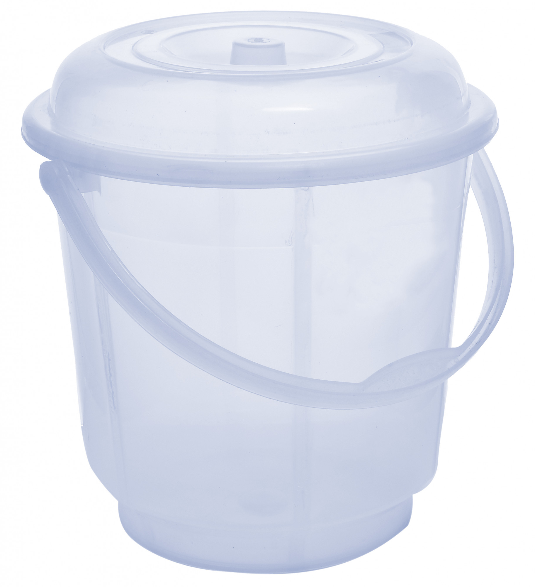 Kuber Industries Unbreakable Virgin Plastic Bathroom Bucket With Lid With Mug Combo Transparent, (18 LTR Bucket With Lid & 2 LTR Mug)-KUBMART838