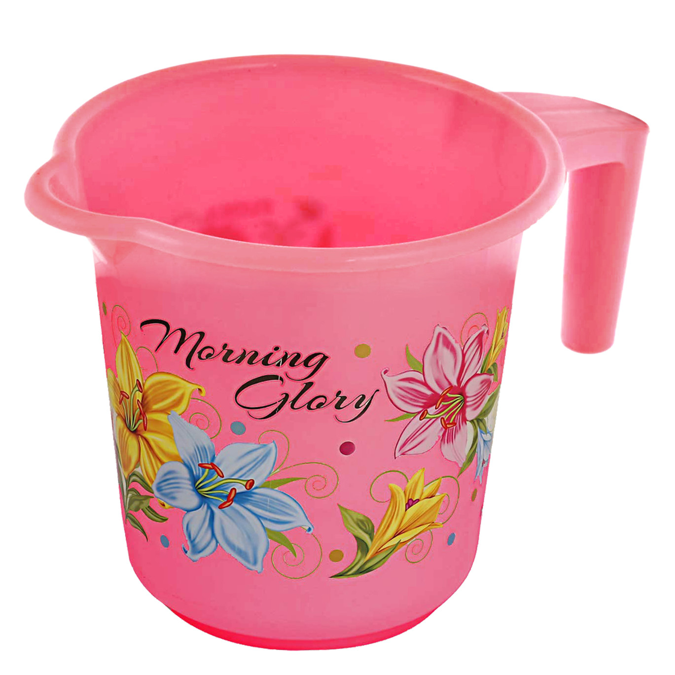 Kuber Industries Unbreakable Virgin Plastic Bathroom Bucket With Mug Set- Pink, (16 LTR Bucket & 500 ML Mug)
