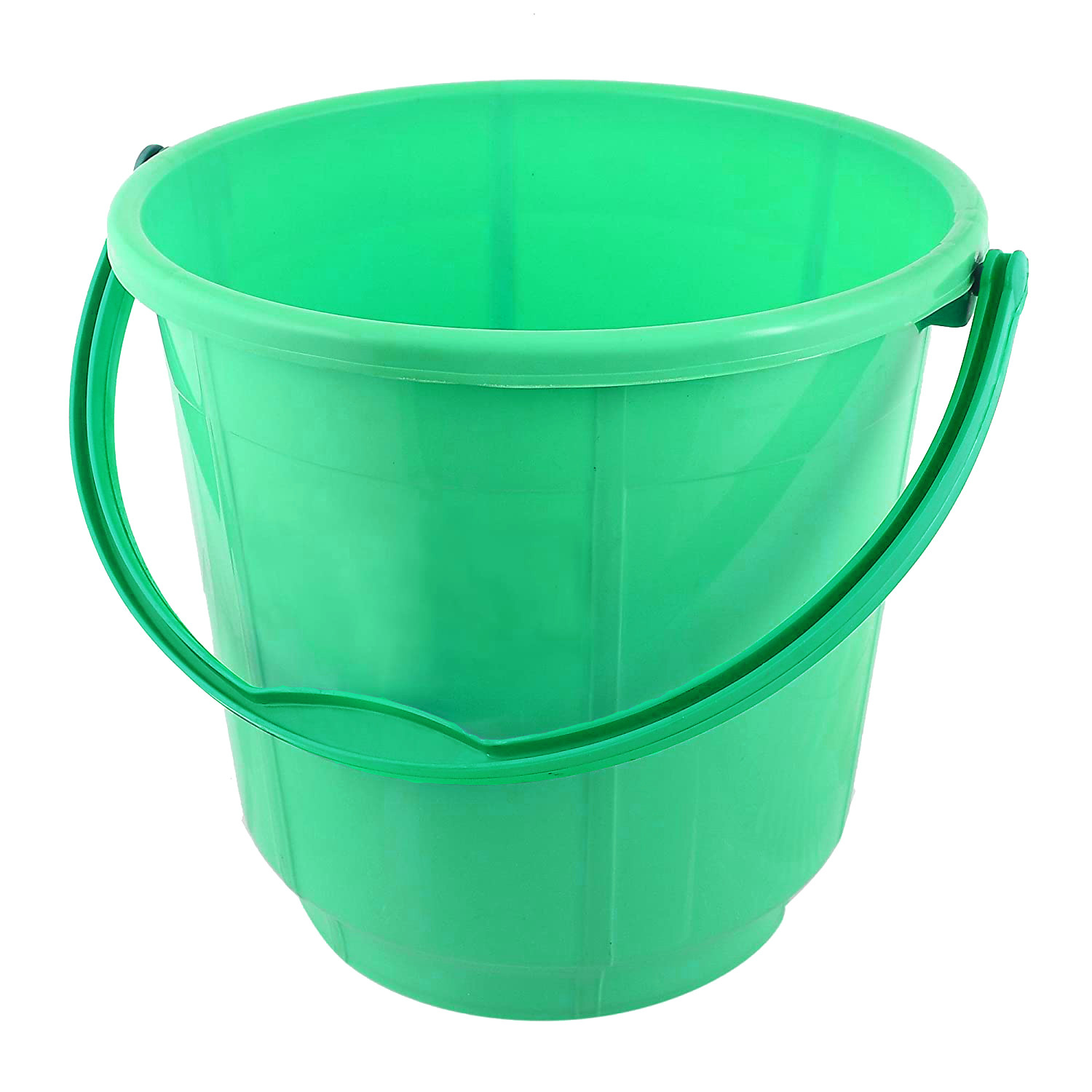 Kuber Industries Unbreakable Virgin Plastic Strong Bathroom Bucket with Lid 16 LTR (Green)
