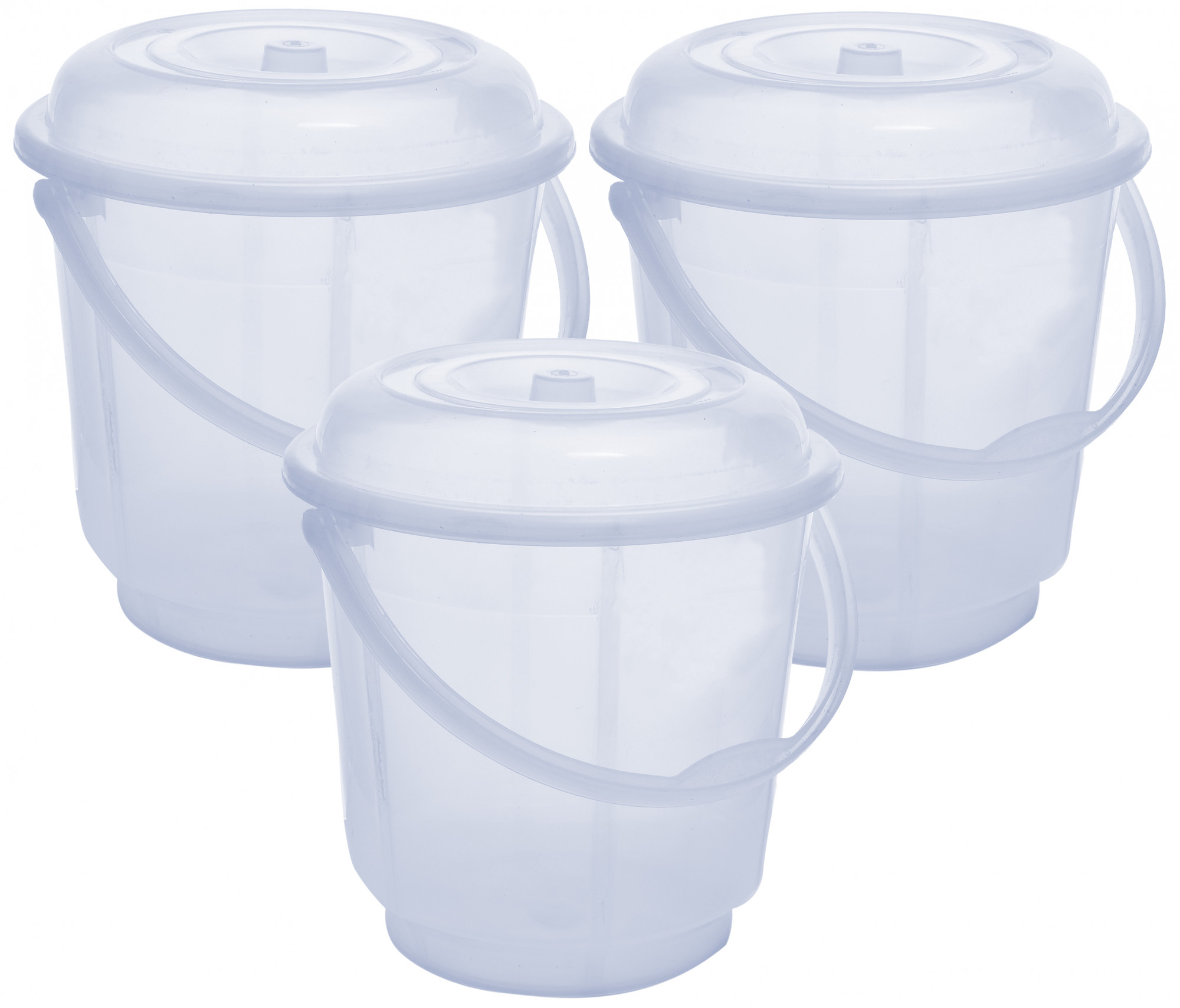 Kuber Industries Unbreakable Virgin Plastic Strong Transparent Bathroom Bucket With Lid 18 LTR (White)-KUBMART828