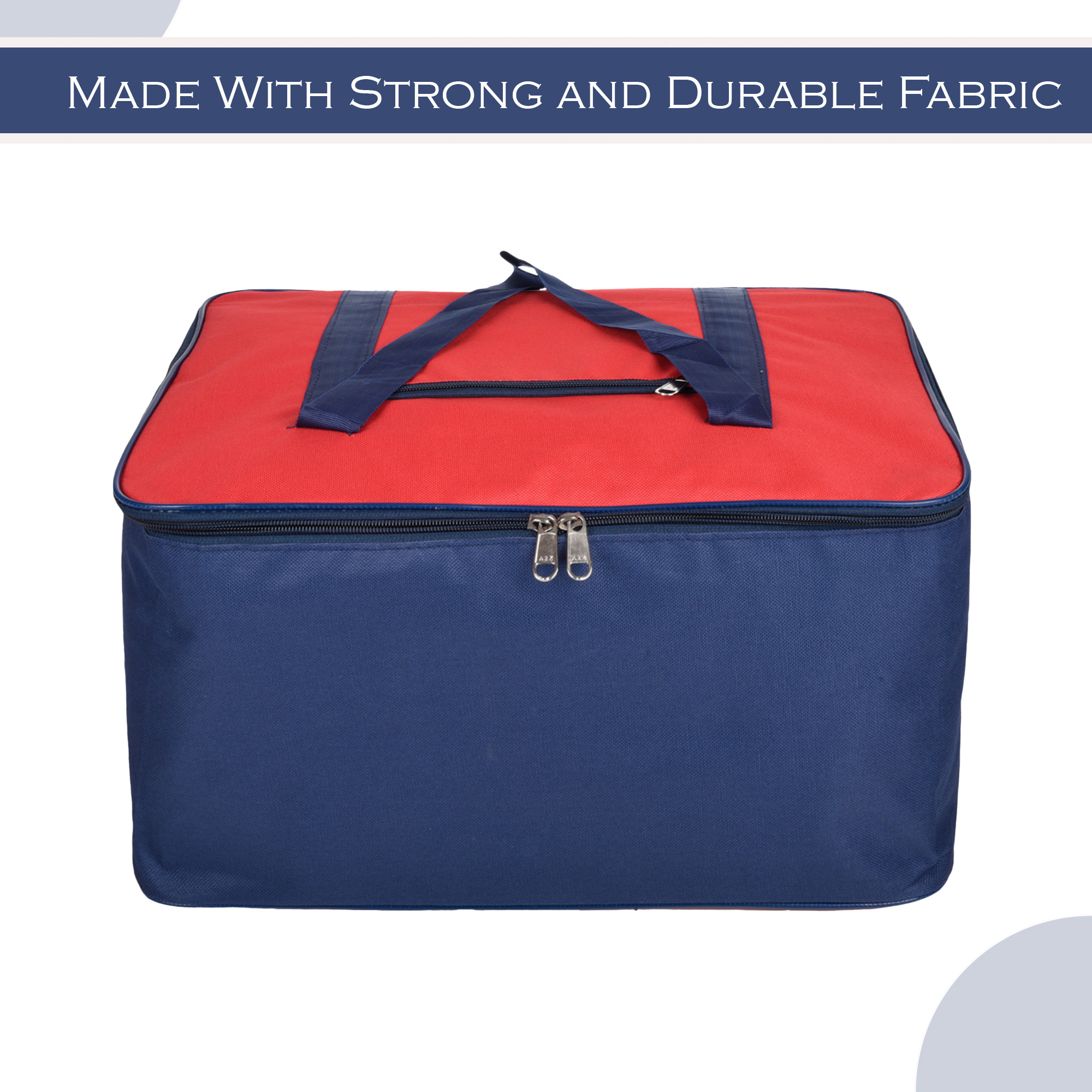 Kuber Industries Under-Bed Storage Bags for Clothes - Winter Wrap up Storage Cover for Bedding Blanket  Bedsheet Organizer  Red  Blue