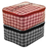 Kuber Industries Under Garment Kit|Rexine Makeup Travel Organizer|Check Print Vanity &amp; Cosmetic Pouch|Toiletry Bag with Handle for Men &amp; Women|Pack of 2 (Red &amp; Grey)