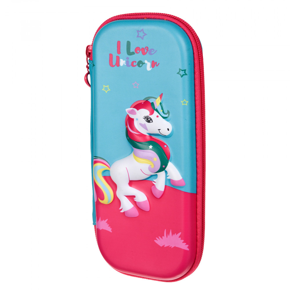Kuber Industries Unicorn Pencil Pouch | School Pencil Case for Kids | Pen-Pencil Box for Kids | Geometry Box | Compass Box | School Stationery Supplies | Teal Green