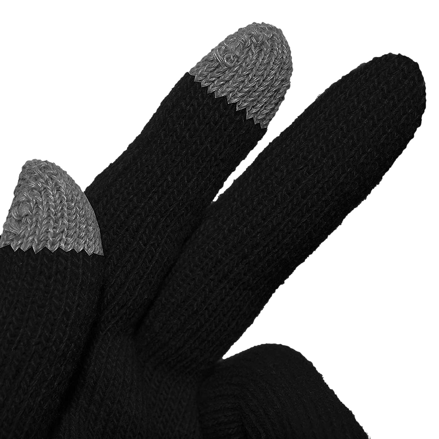 Kuber Industries Unisex Hand Gloves|Winter Gloves For Men, Woman|Touchscreen Woolen Gloves|Warm Winter Woolen Stretchable Gloves| (Black)