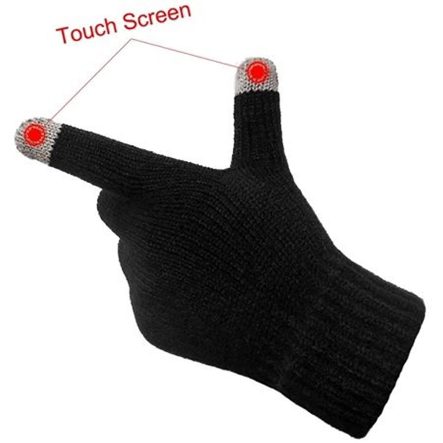 Kuber Industries Unisex Hand Gloves|Winter Gloves For Men, Woman|Touchscreen Woolen Gloves|Warm Winter Woolen Stretchable Gloves| (Black)