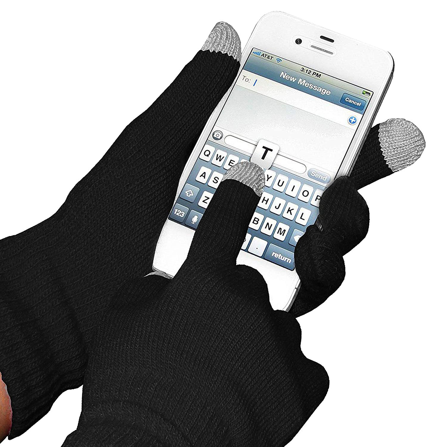 Kuber Industries Unisex Hand Gloves|Winter Gloves For Men, Woman|Touchscreen Woolen Gloves|Warm Winter Woolen Stretchable Gloves| (Black)