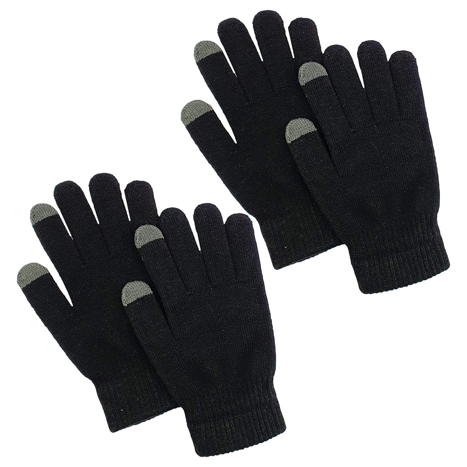 Kuber Industries Unisex Hand Gloves|Winter Gloves For Men, Woman|Touchscreen Woolen Gloves|Warm Winter Woolen Stretchable Gloves| (Black)