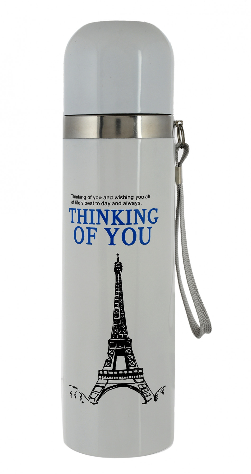 Kuber Industries Vacuum Insulated Flask Carrying Strip, 500ml (White)