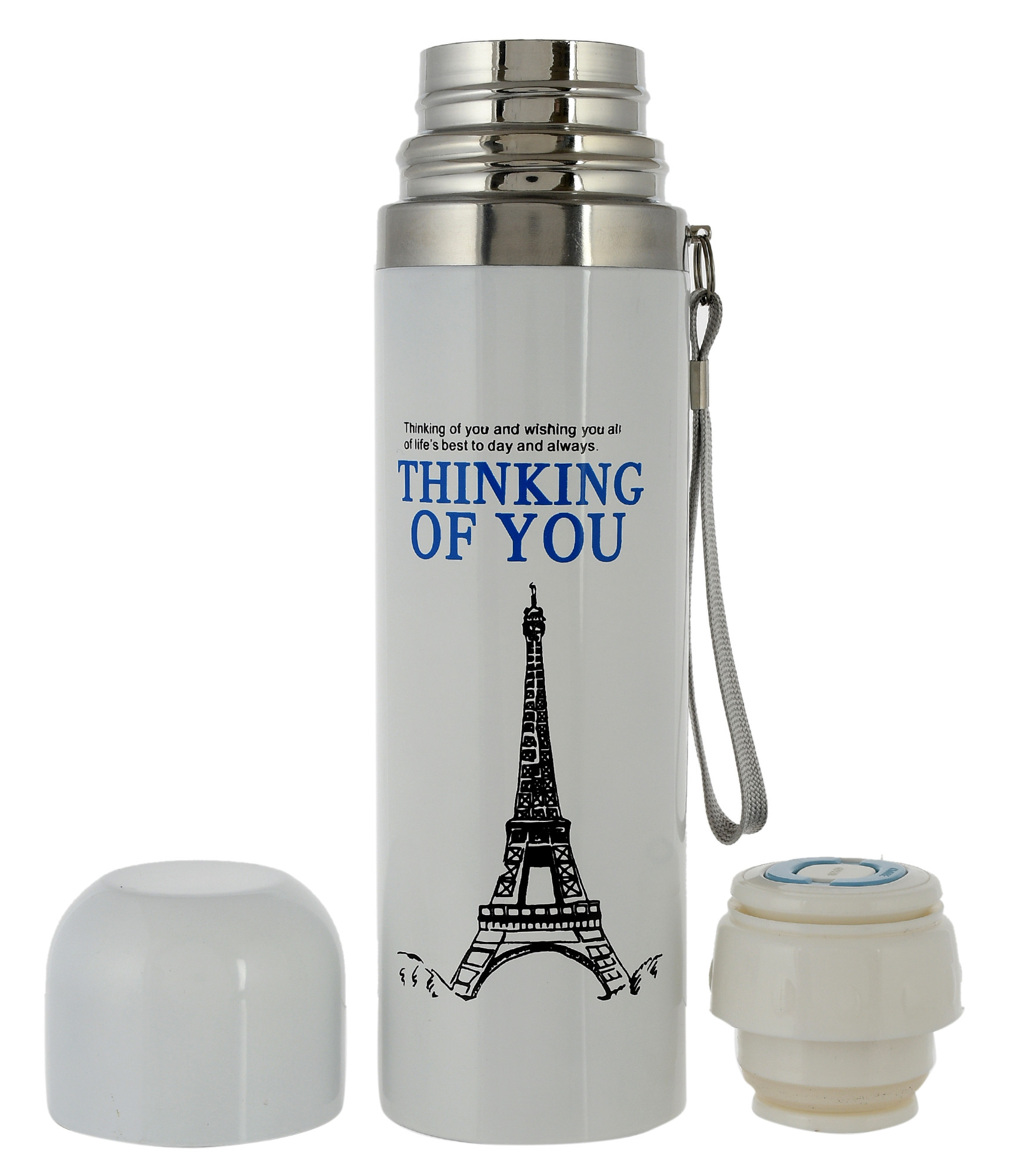 Kuber Industries Vacuum Insulated Flask Carrying Strip, 500ml (White)