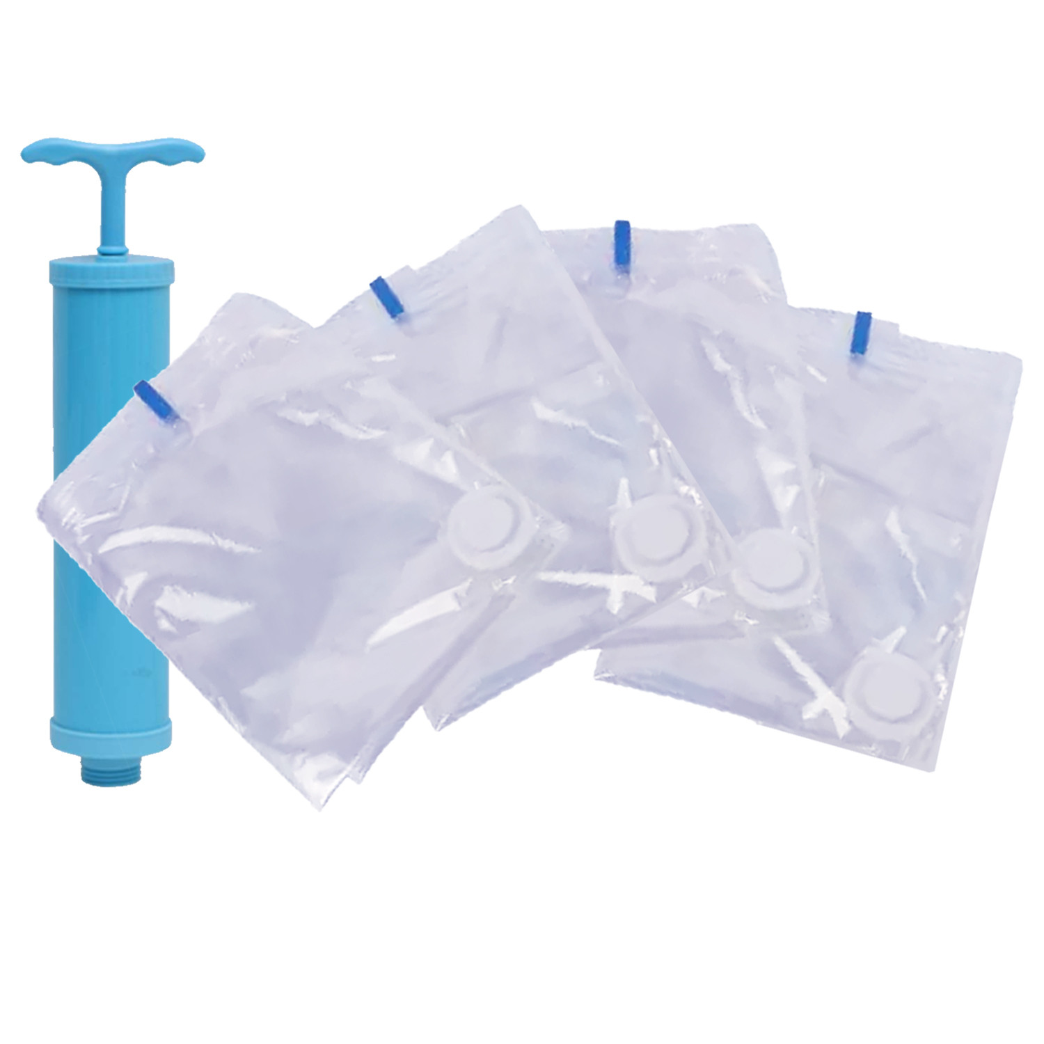Kuber Industries Vacuum Storage Bags|Space Saver Bags|Travel Vacuum Storage Seal Bags for Comforters Blankets Clothes Pillows With Hand Pump,50x60 cm,(Transparent)