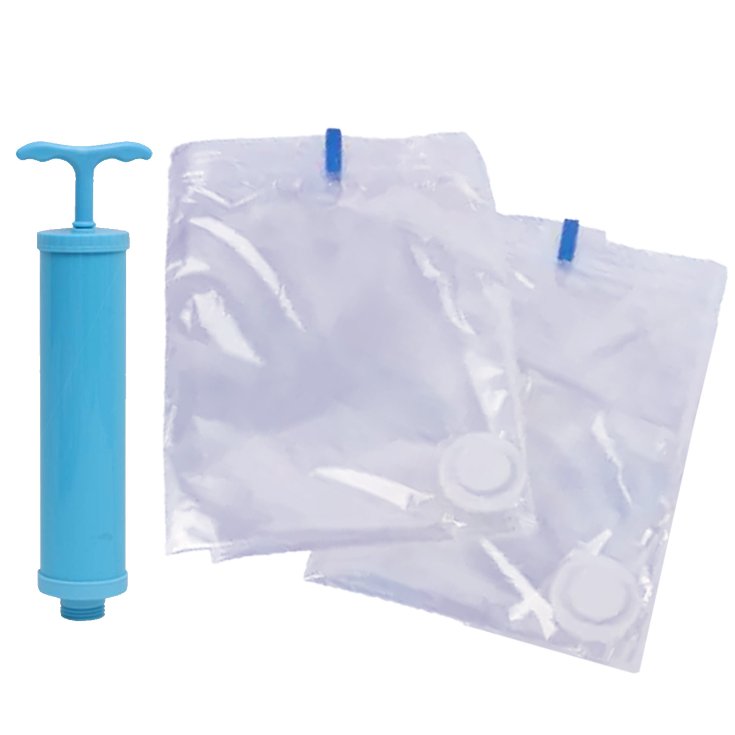 Kuber Industries Vacuum Storage Bags|Space Saver Bags|Travel Vacuum Storage Seal Bags for Comforters Blankets Clothes Pillows With Hand Pump,60x80 cm,(Transparent)