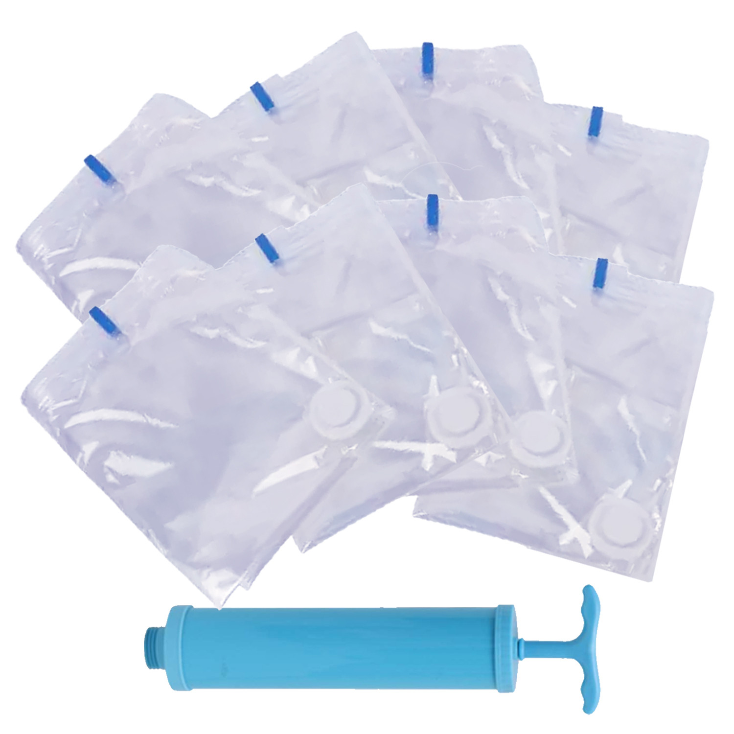 Kuber Industries Vacuum Storage Bags|Space Saver Bags|Travel Vacuum Storage Seal Bags for Comforters Blankets Clothes Pillows With Hand Pump,60x80 cm,(Transparent)