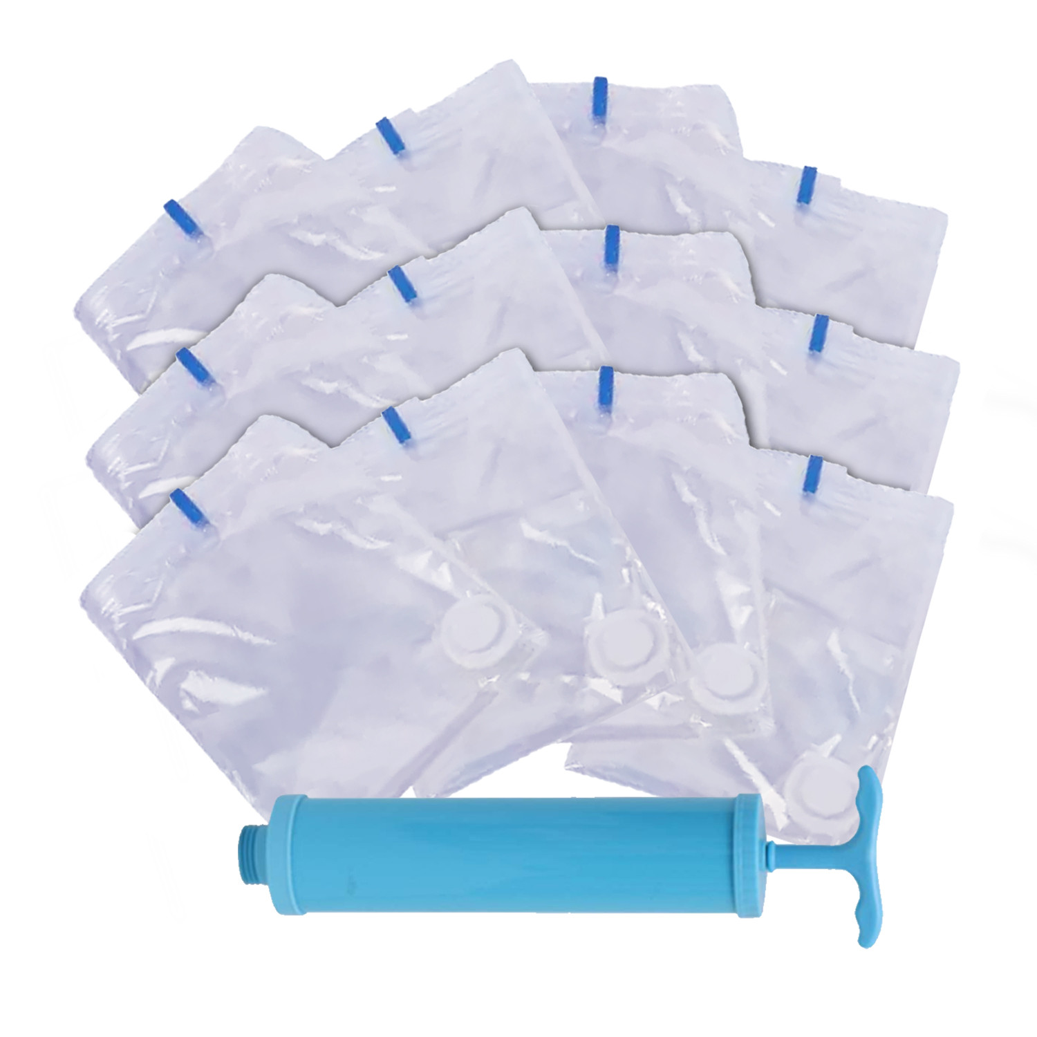 Kuber Industries Vacuum Storage Bags|Space Saver Bags|Travel Vacuum Storage Seal Bags for Comforters Blankets Clothes Pillows With Hand Pump,60x80 cm,(Transparent)