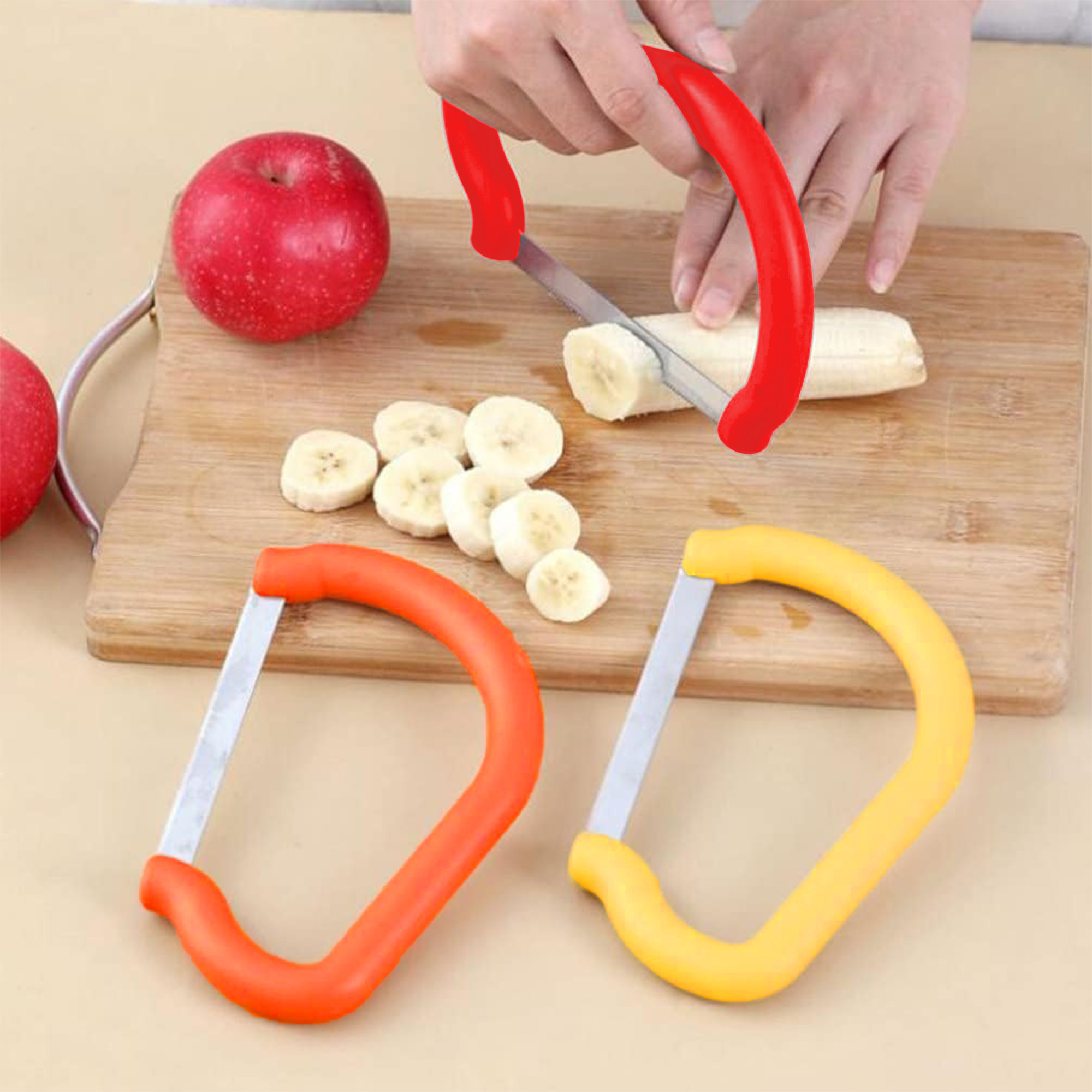 Kuber Industries Vegetable Cutter | Vegetable and Fruit Slicer | Kitchen Cutter for Salad | Salad Cutter | Kitchen Gadget | Cucumber Slicer | Fruit Cutter | Set of 2 | Multicolor