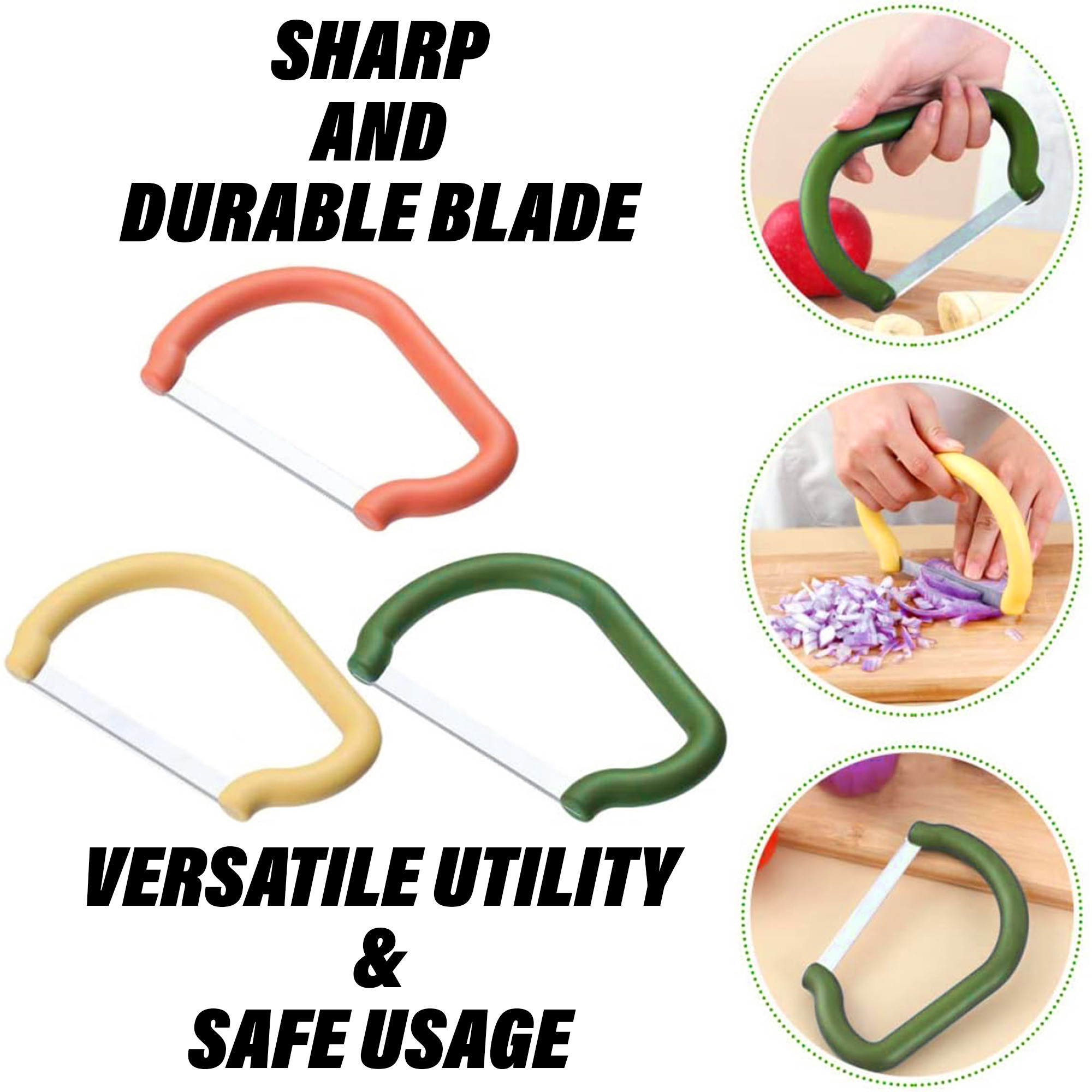 Kuber Industries Vegetable Cutter | Vegetable and Fruit Slicer | Kitchen Cutter for Salad | Salad Cutter | Kitchen Gadget | Cucumber Slicer | Fruit Cutter | Set of 2 | Multicolor