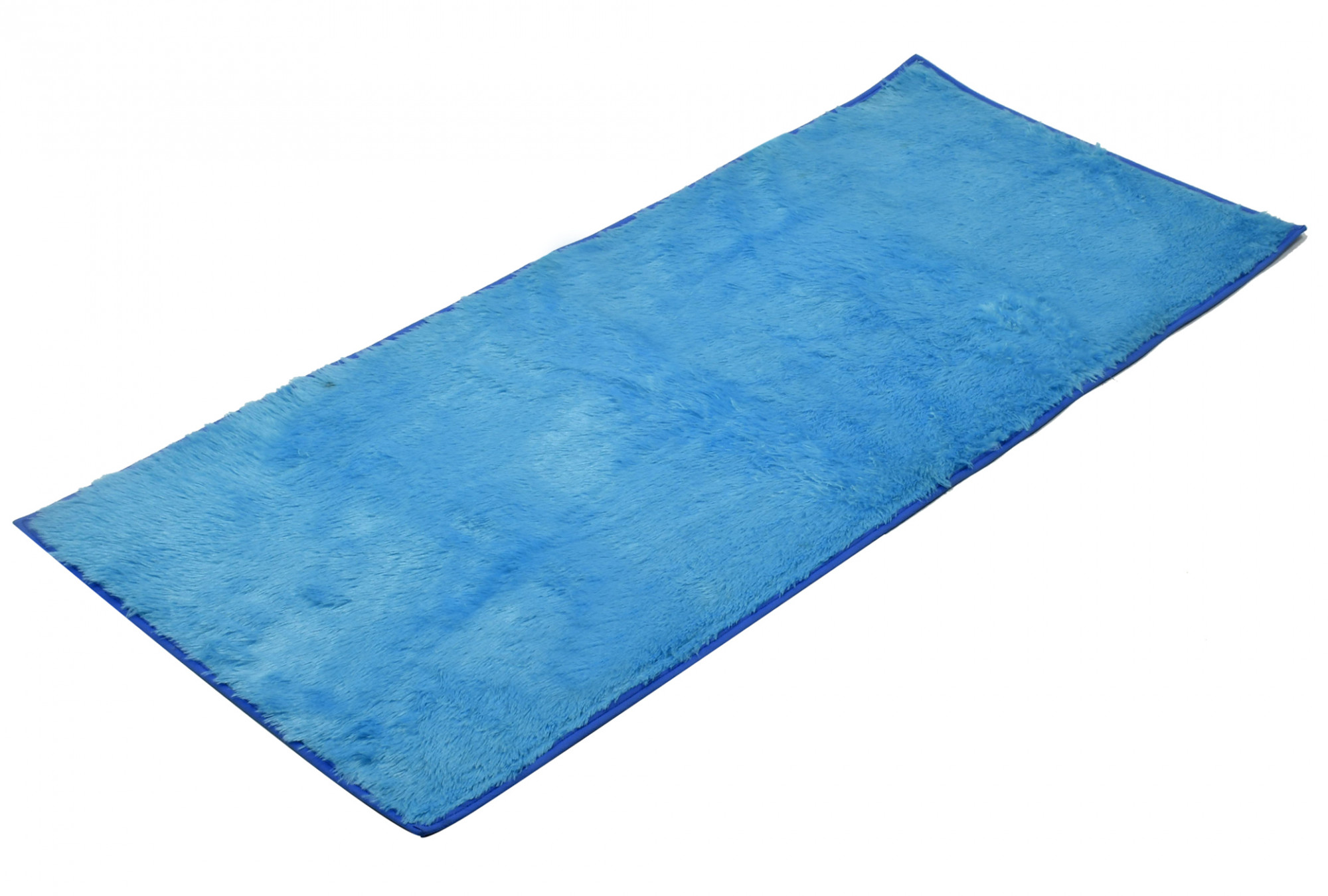 Kuber Industries Velvet Bedside Runner Home Floor Décor Rugs For Living, Dinning, Office, Rooms & Bedroom 5X2 Ft. (Blue) 54KM3921