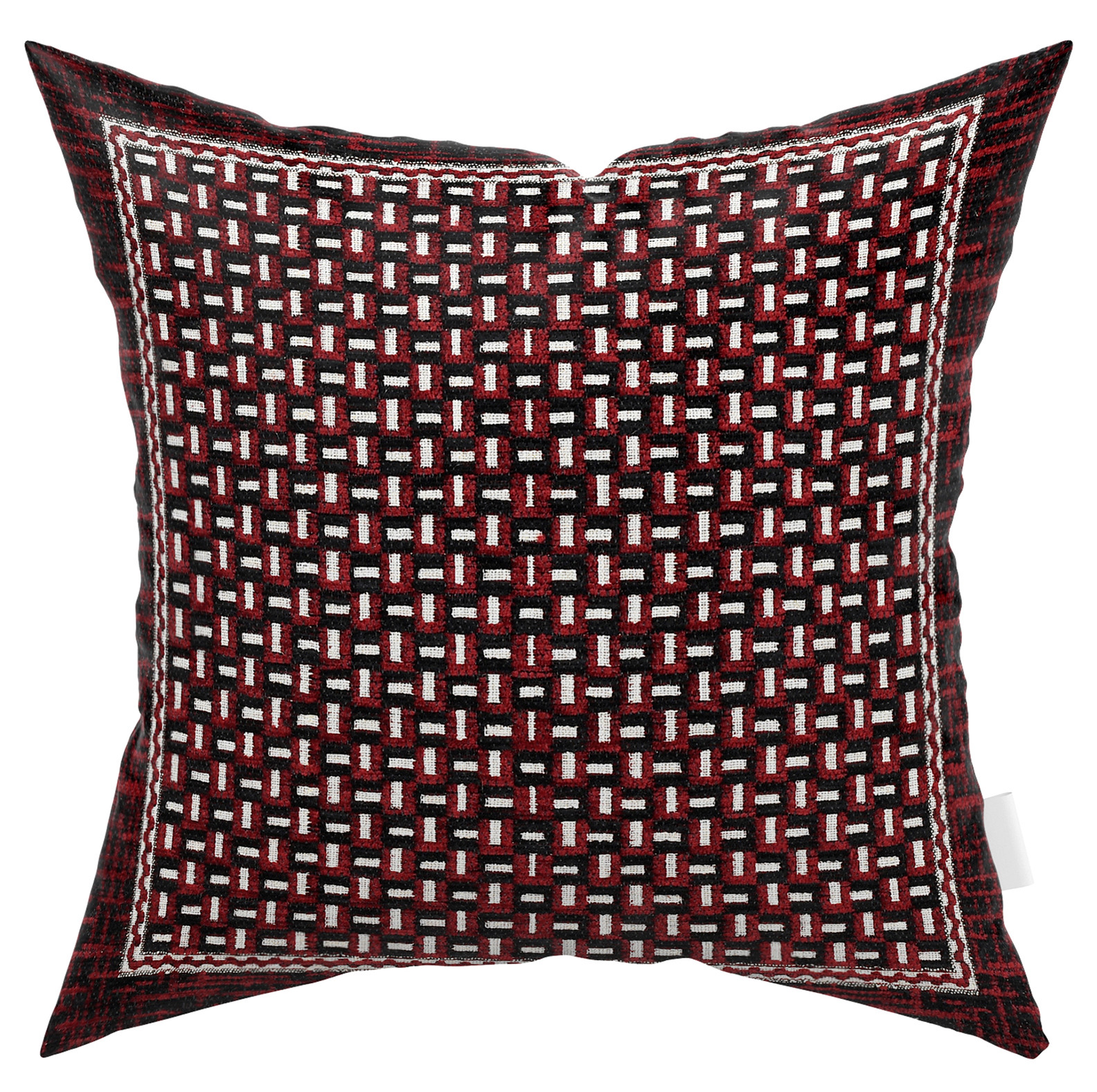 Kuber Industries Velvet Check Design Soft Decorative Square Throw Pillow Cover, Cushion Covers, Pillow Case For Sofa Couch Bed Chair 16x16 Inch-(Maroon)