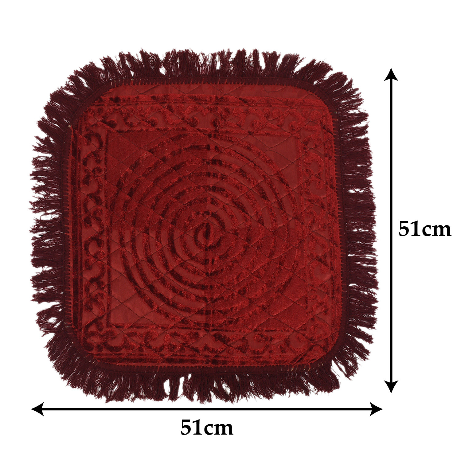 Kuber Industries Velvet Circle Print Pooja Aasan/Prayer Aasan/Meditation Mat For Home (Maroon) 54KM4136