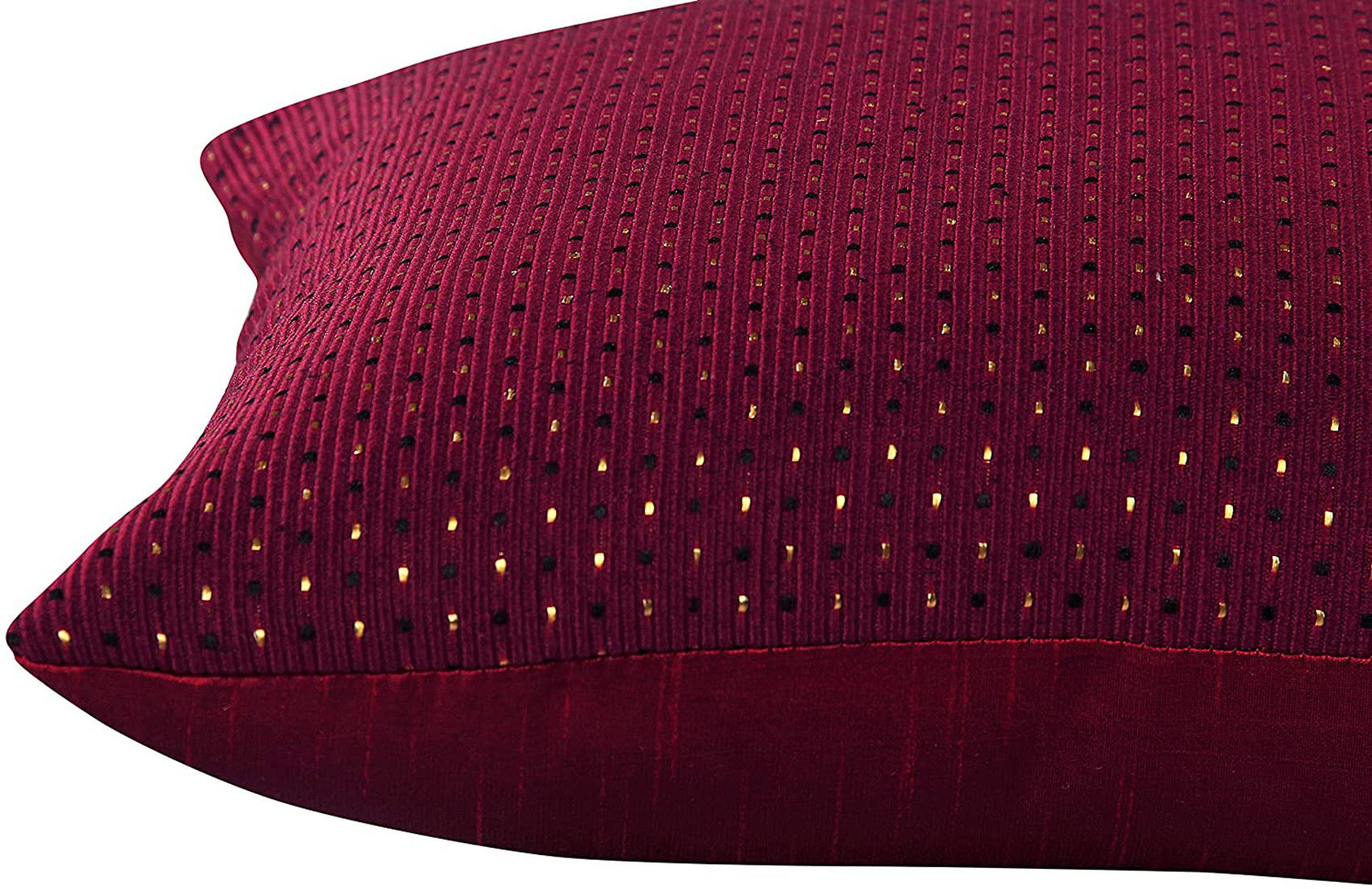 Kuber Industries Velvet Dot Printed Soft Decorative Square Throw Pillow Cover, Cushion Covers, Pillow Case For Sofa Couch Bed Chair 16x16 Inch-(Maroon)