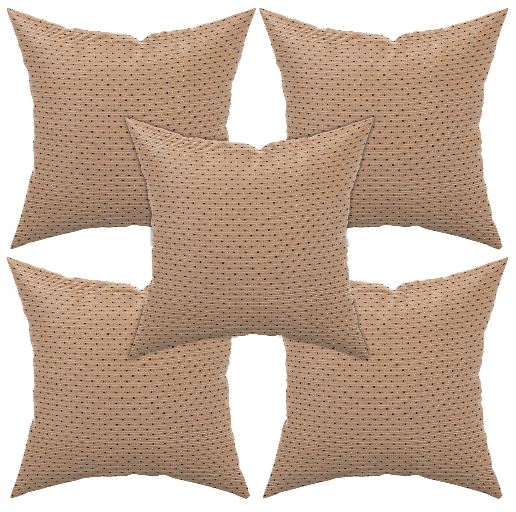 Kuber Industries Velvet Dot Printed Soft Decorative Square Throw Pillow Cover, Cushion Covers, Pillow Case For Sofa Couch Bed Chair 16x16 Inch-(Cream)