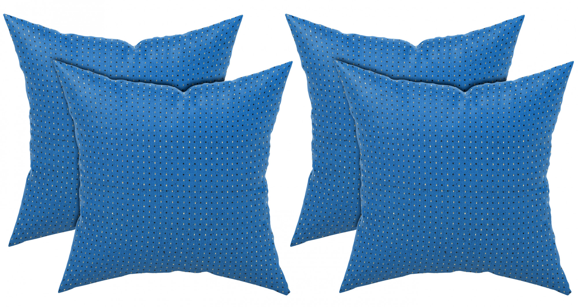 Kuber Industries Velvet Dot Printed Soft Decorative Square Throw Pillow Cover, Cushion Covers, Pillow Case For Sofa Couch Bed Chair 16x16 Inch-(Blue)