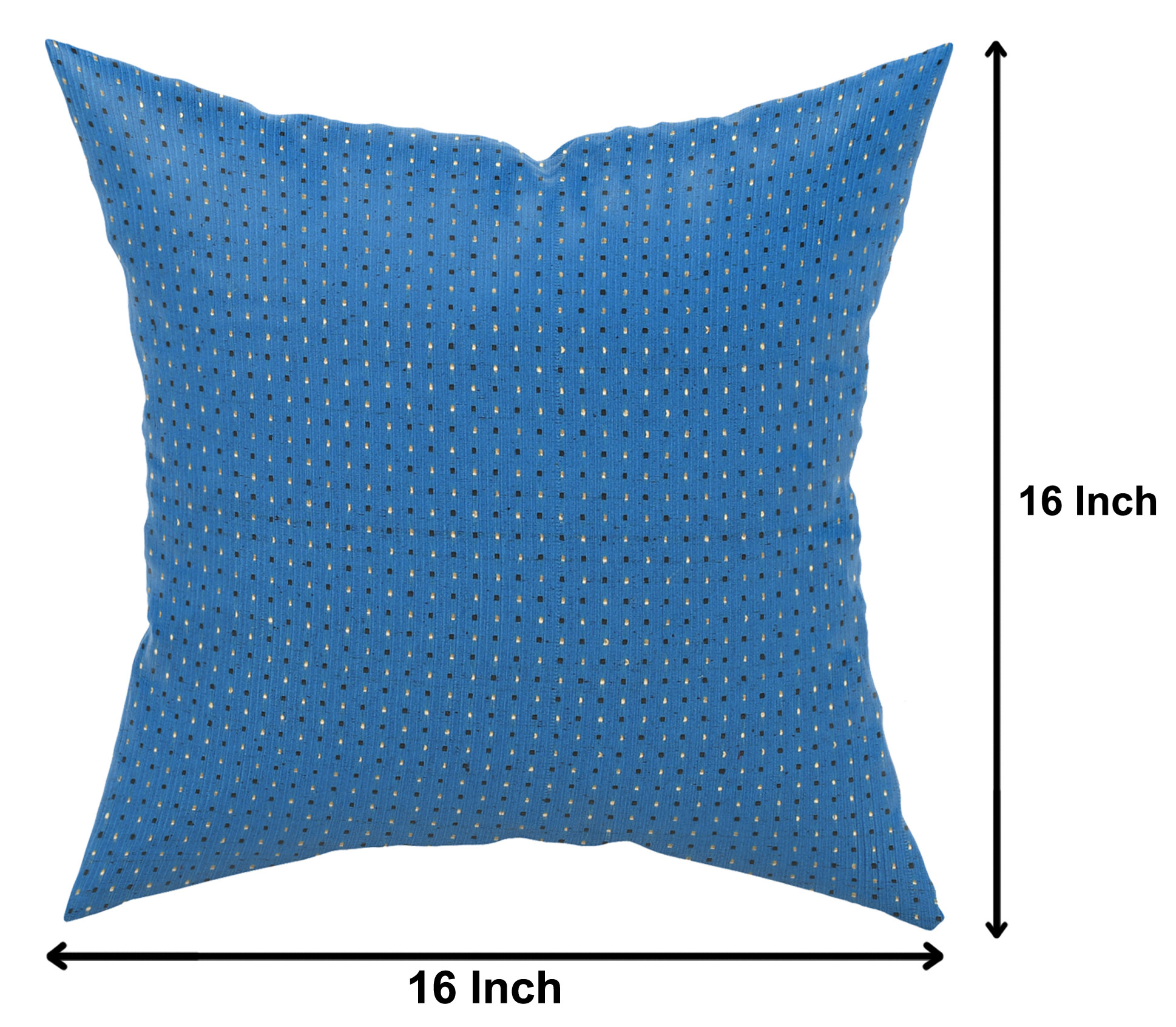 Kuber Industries Velvet Dot Printed Soft Decorative Square Throw Pillow Cover, Cushion Covers, Pillow Case For Sofa Couch Bed Chair 16x16 Inch-(Blue)