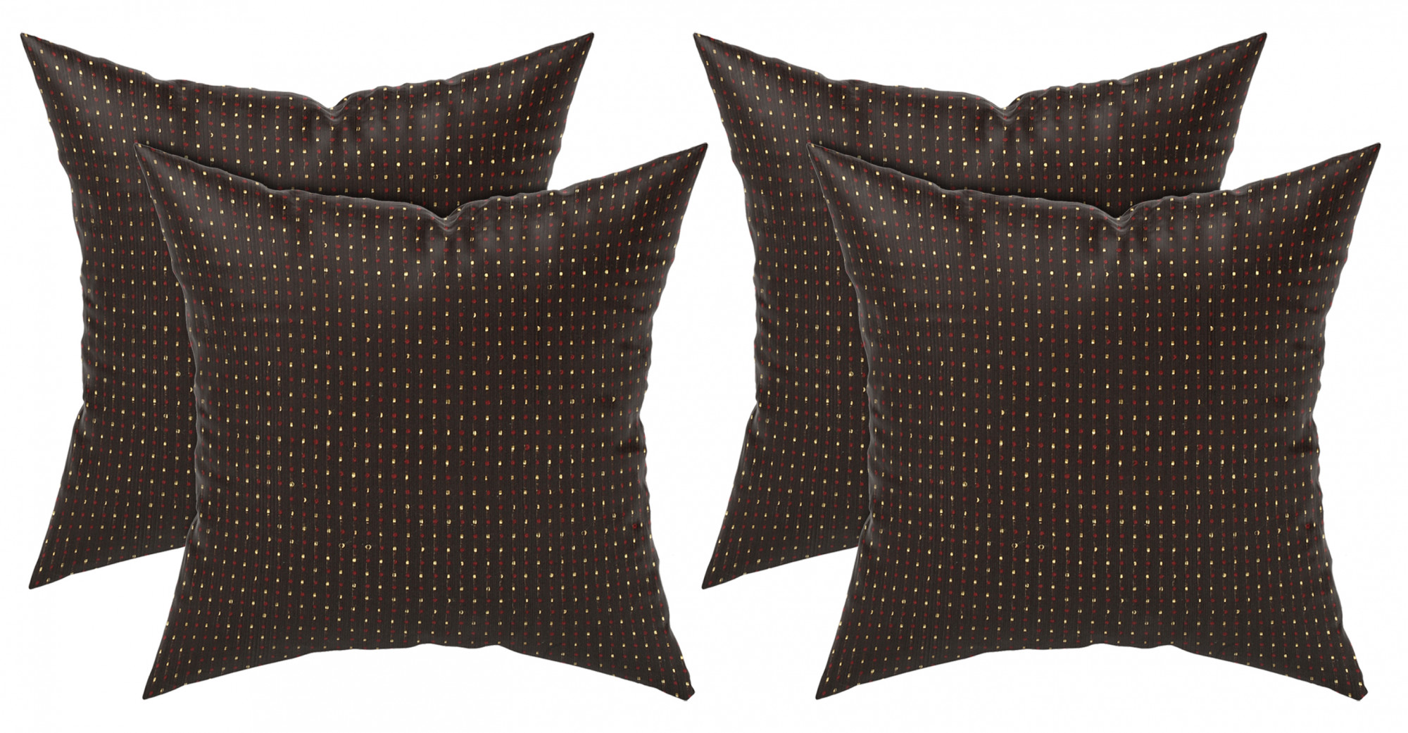 Kuber Industries Velvet Dot Printed Soft Decorative Square Throw Pillow Cover, Cushion Covers, Pillow Case For Sofa Couch Bed Chair 16x16 Inch-(Brown)