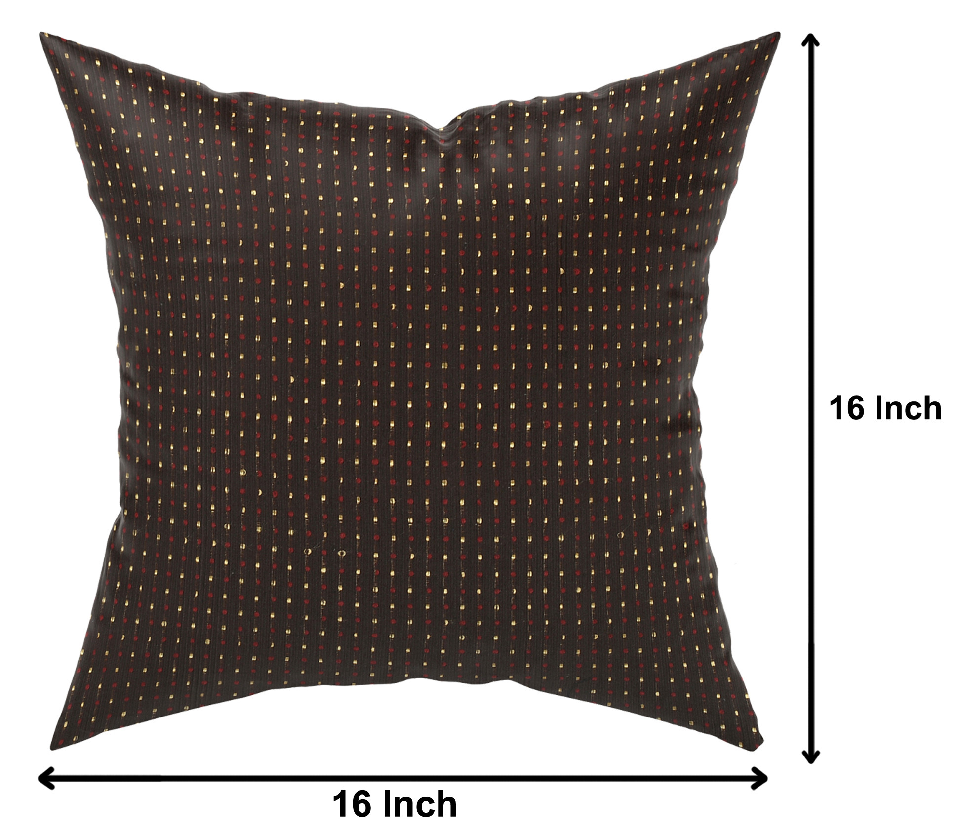 Kuber Industries Velvet Dot Printed Soft Decorative Square Throw Pillow Cover, Cushion Covers, Pillow Case For Sofa Couch Bed Chair 16x16 Inch-(Brown)