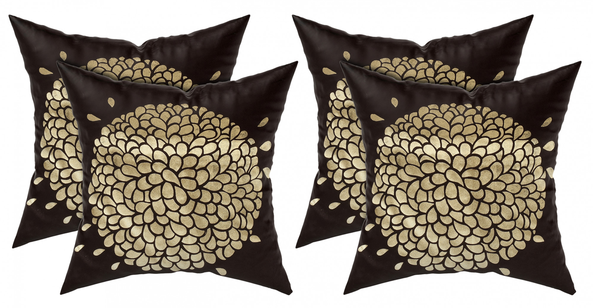 Kuber Industries Velvet Floral Design Soft Decorative Square Throw Pillow Cover, Cushion Covers, Pillow Case For Sofa Couch Bed Chair 16x16 Inch-(Brown)