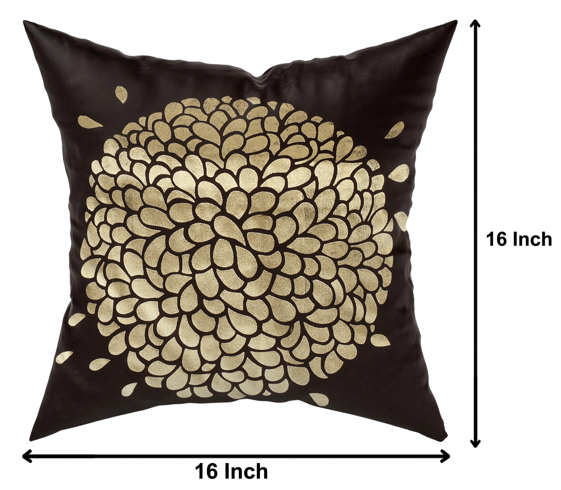 Kuber Industries Velvet Floral Design Soft Decorative Square Throw Pillow Cover, Cushion Covers, Pillow Case For Sofa Couch Bed Chair 16x16 Inch-(Brown)