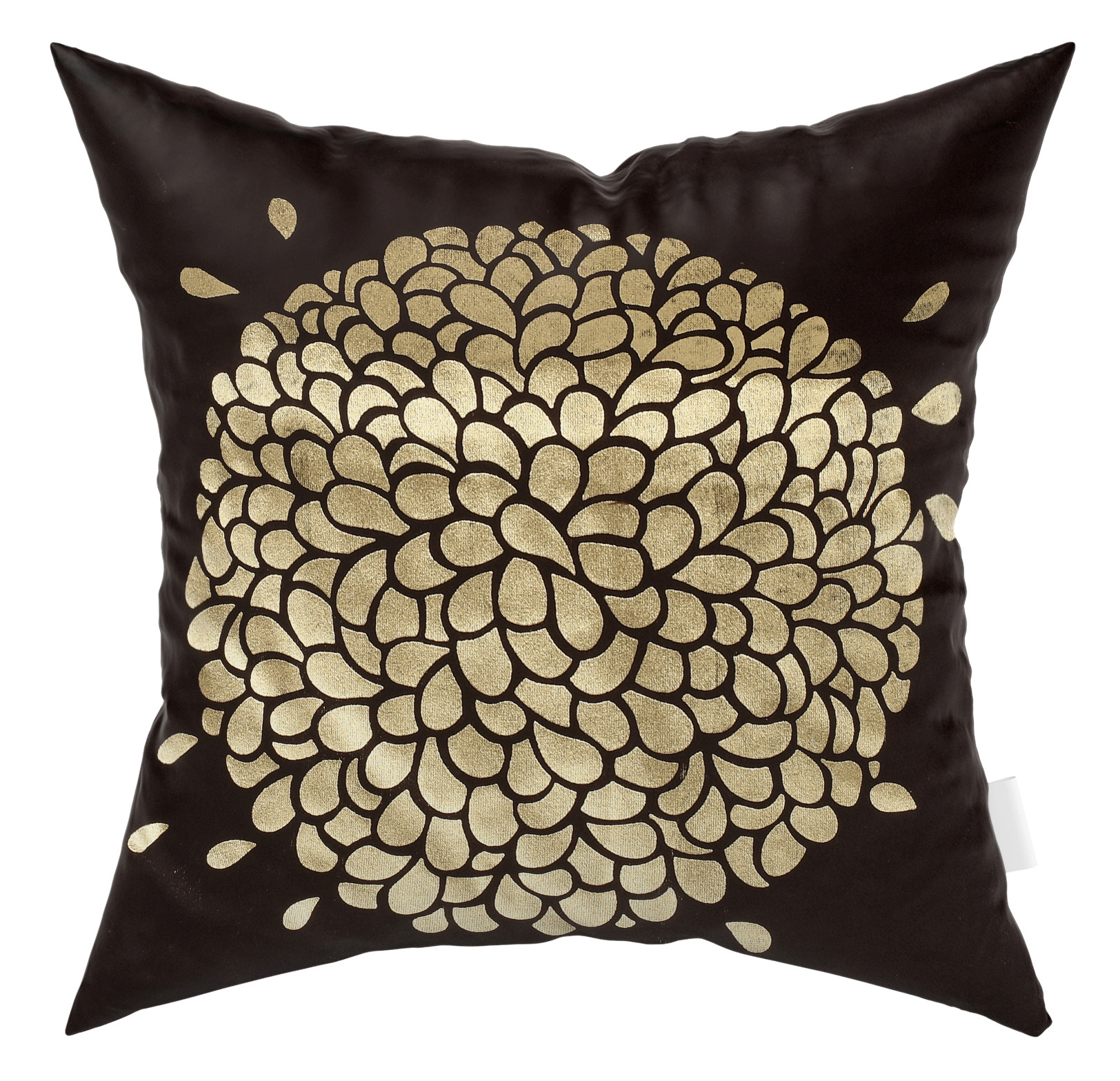 Kuber Industries Velvet Floral Design Soft Decorative Square Throw Pillow Cover, Cushion Covers, Pillow Case For Sofa Couch Bed Chair 16x16 Inch-(Brown)
