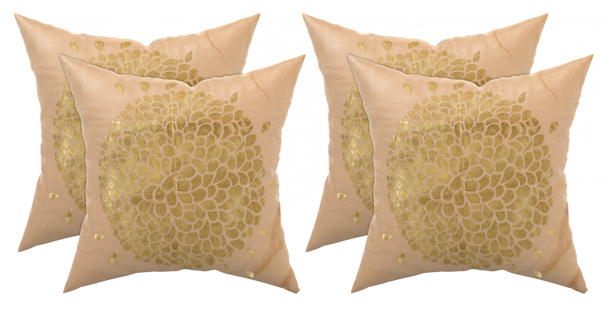Kuber Industries Velvet Floral Design Soft Decorative Square Throw Pillow Cover, Cushion Covers, Pillow Case For Sofa Couch Bed Chair 16x16 Inch-(Cream)