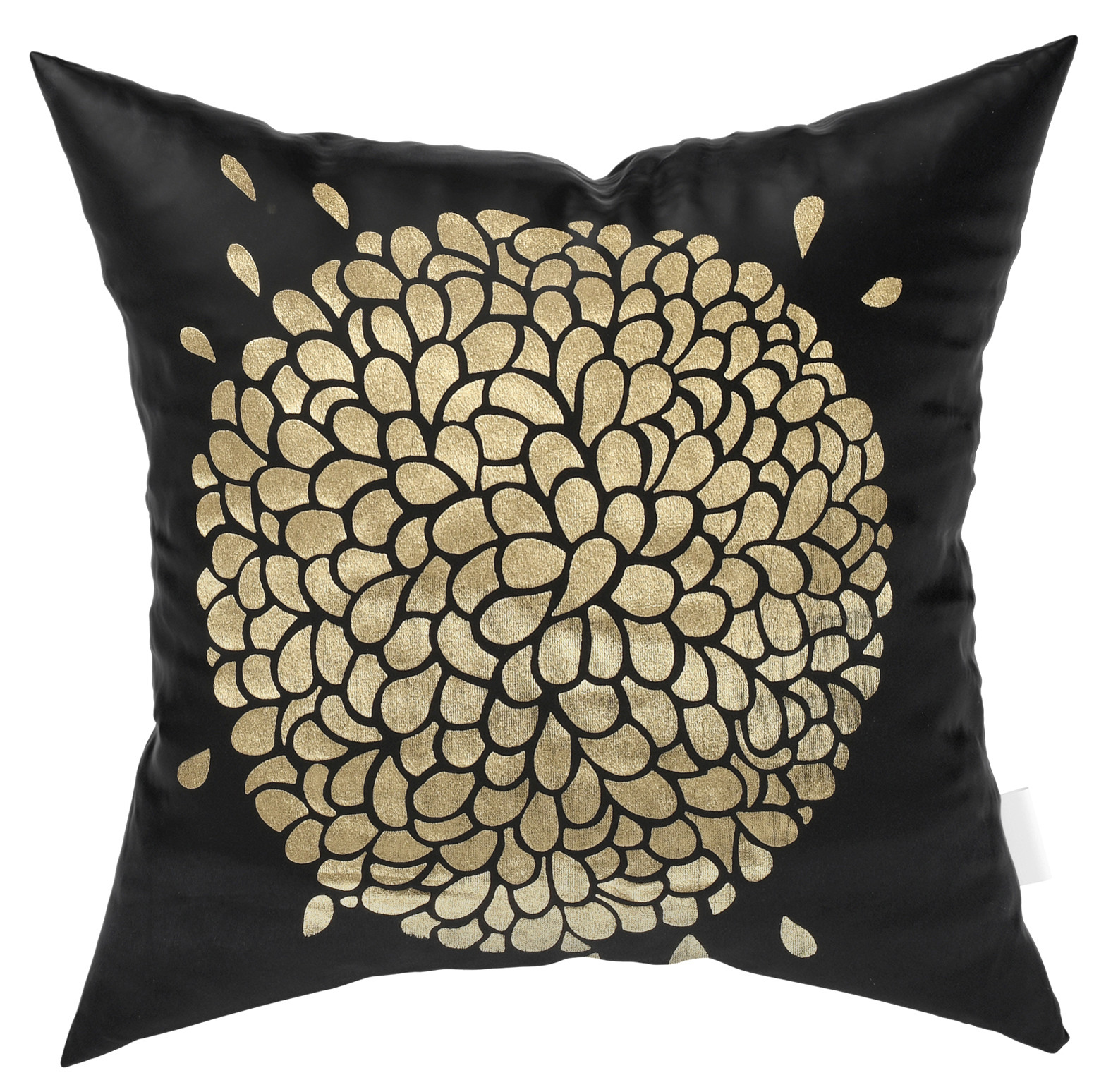 Kuber Industries Velvet Floral Design Soft Decorative Square Throw Pillow Cover, Cushion Covers, Pillow Case For Sofa Couch Bed Chair 16x16 Inch-(Black)