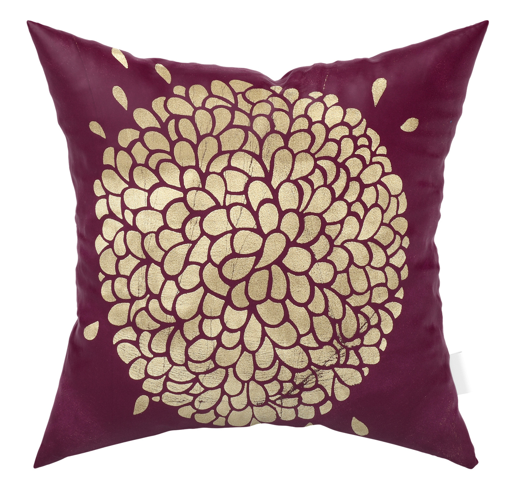Kuber Industries Velvet Floral Design Soft Decorative Square Throw Pillow Cover, Cushion Covers, Pillow Case For Sofa Couch Bed Chair 16x16 Inch-(Purple)