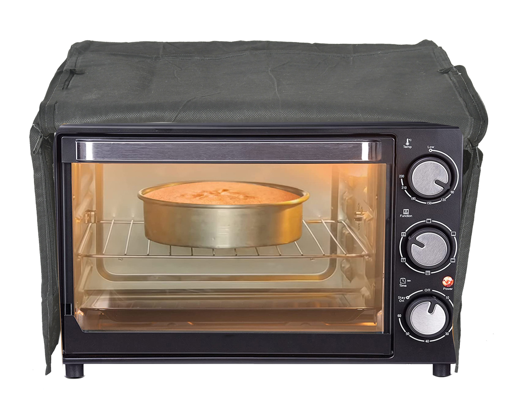 Kuber Industries Velvet Flower  Printed Microwave Oven Cover,23 Ltr. (Black)-HS43KUBMART26067