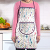 Velvet Quilt Chef Apron for Kitchen with Big Front Pocket and Adjustable Waist Strap | Cooking Aprons for Women and Men | Baking & Cooking Dress | Flower - White & Purple