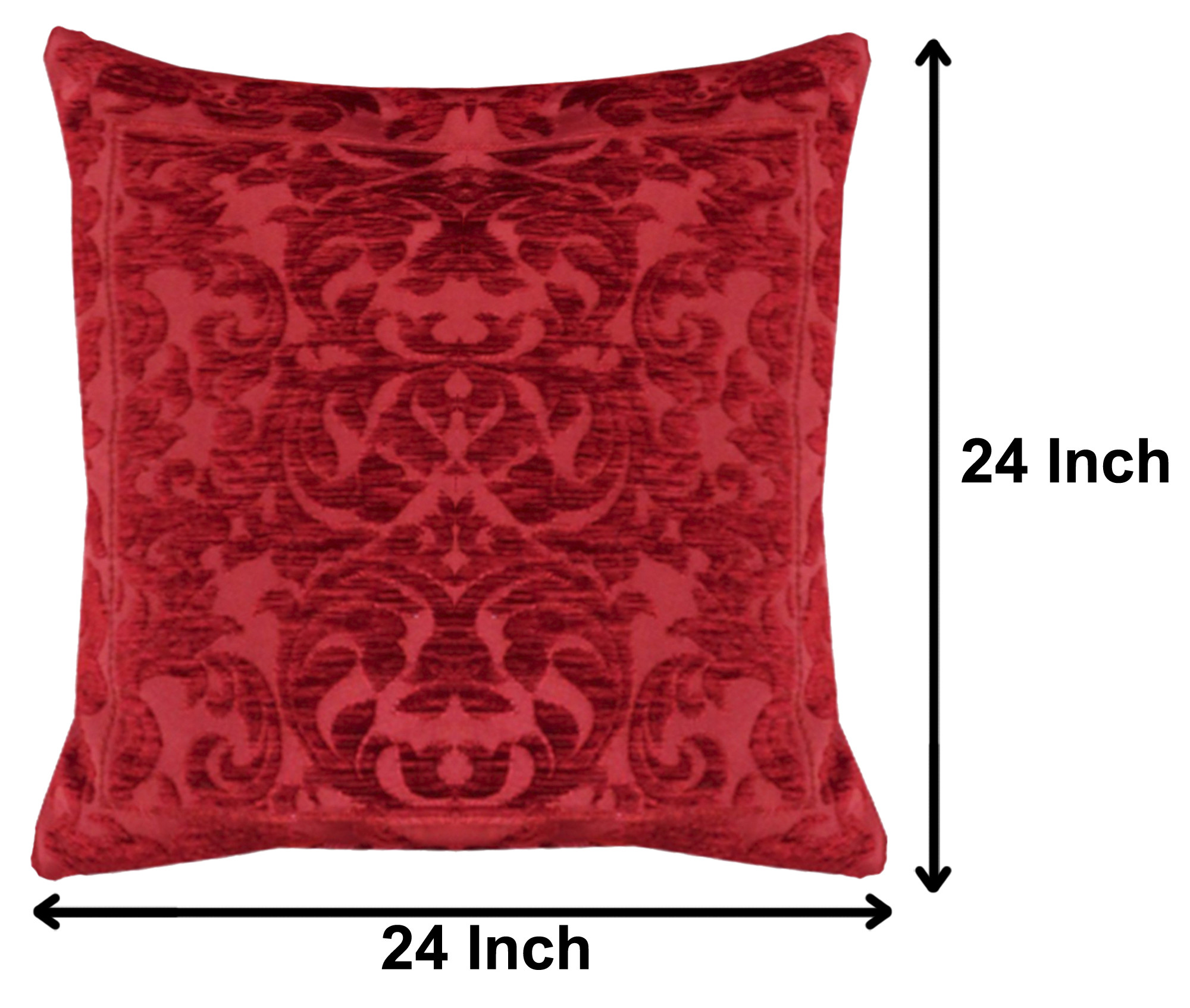 Kuber Industries Velvet Soft Decorative Square Throw Pillow Cover Cushion Covers Pillow case, Home Decor Decorations for Sofa Couch Bed Chair 24x24 Inch (Maroon)
