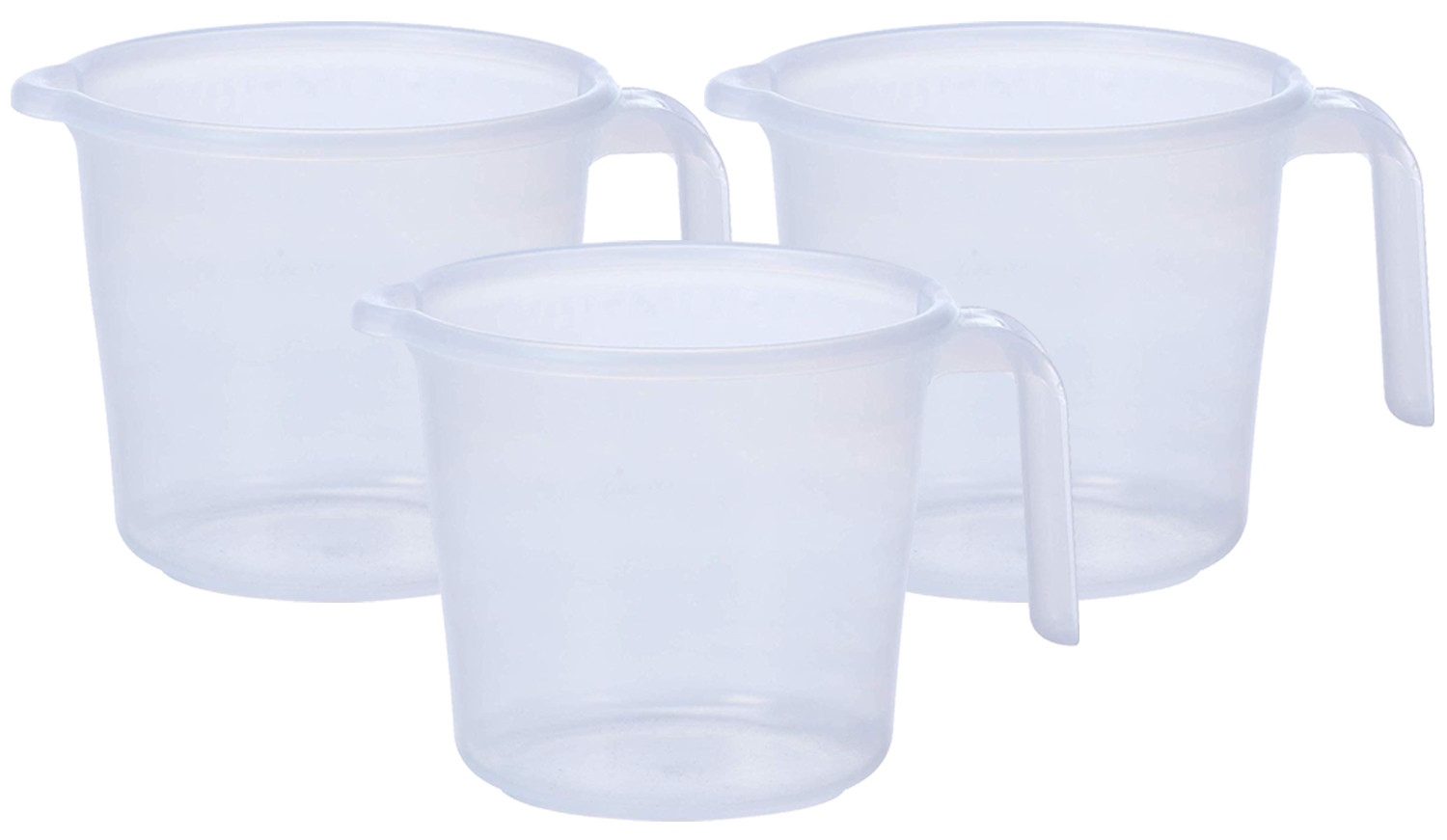Kuber Industries Virgin Plastic Transparent Bathroom Mug with Measurement,1100 ml (White)