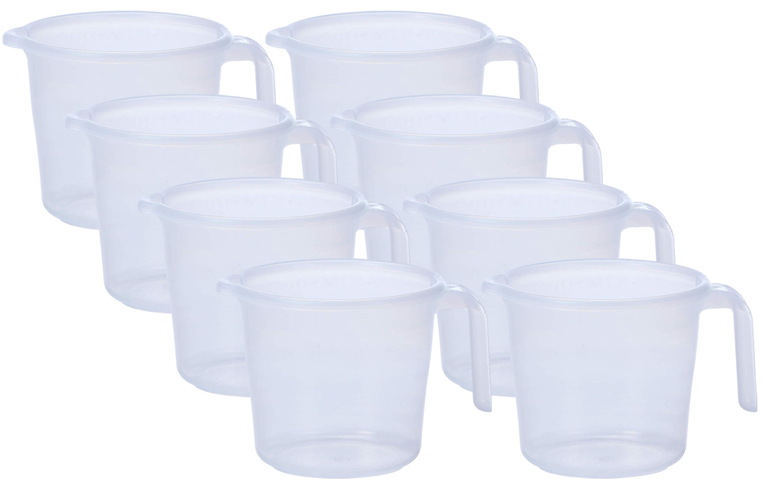 Kuber Industries Virgin Plastic Transparent Bathroom Mug with Measurement,1100 ml (White)