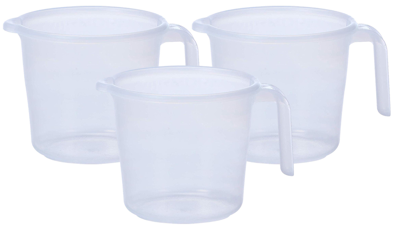 Kuber Industries Virgin Plastic Transparent Bathroom Mug with Measurement,1800 ml (White)