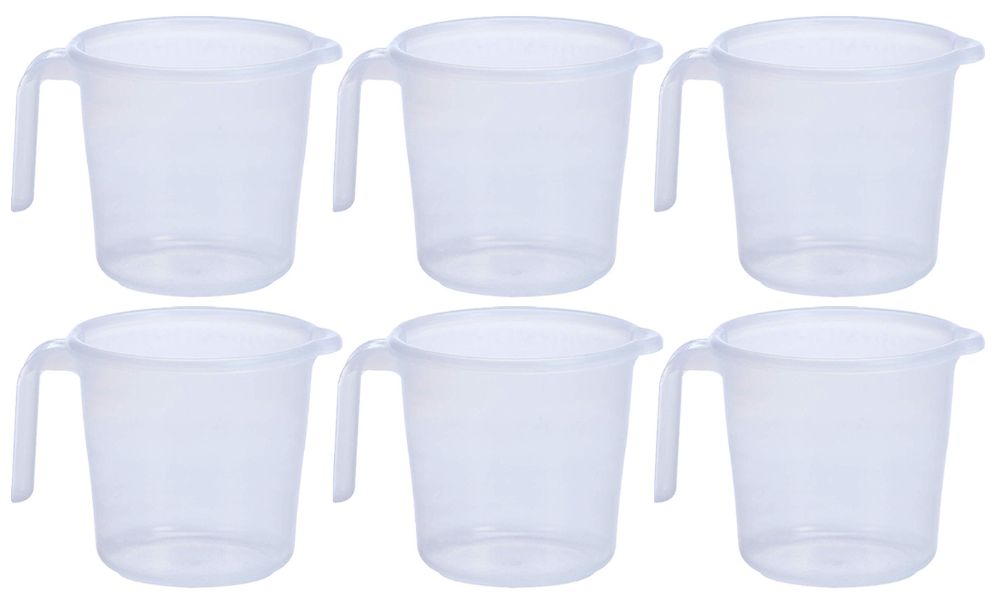 Kuber Industries Virgin Plastic Transparent Bathroom Mug with Measurement,1800 ml (White)