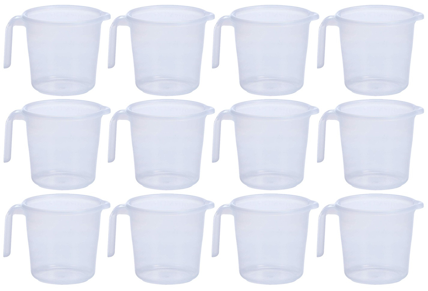 Kuber Industries Virgin Plastic Transparent Bathroom Mug with Measurement,1800 ml (White)