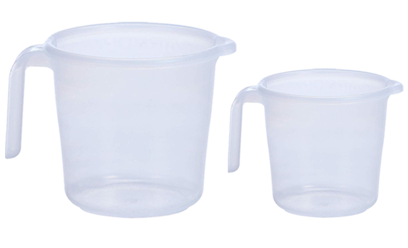 Kuber Industries Virgin Plastic Transparent Bathroom Mug with Measurement,1800,1100 ML (White)