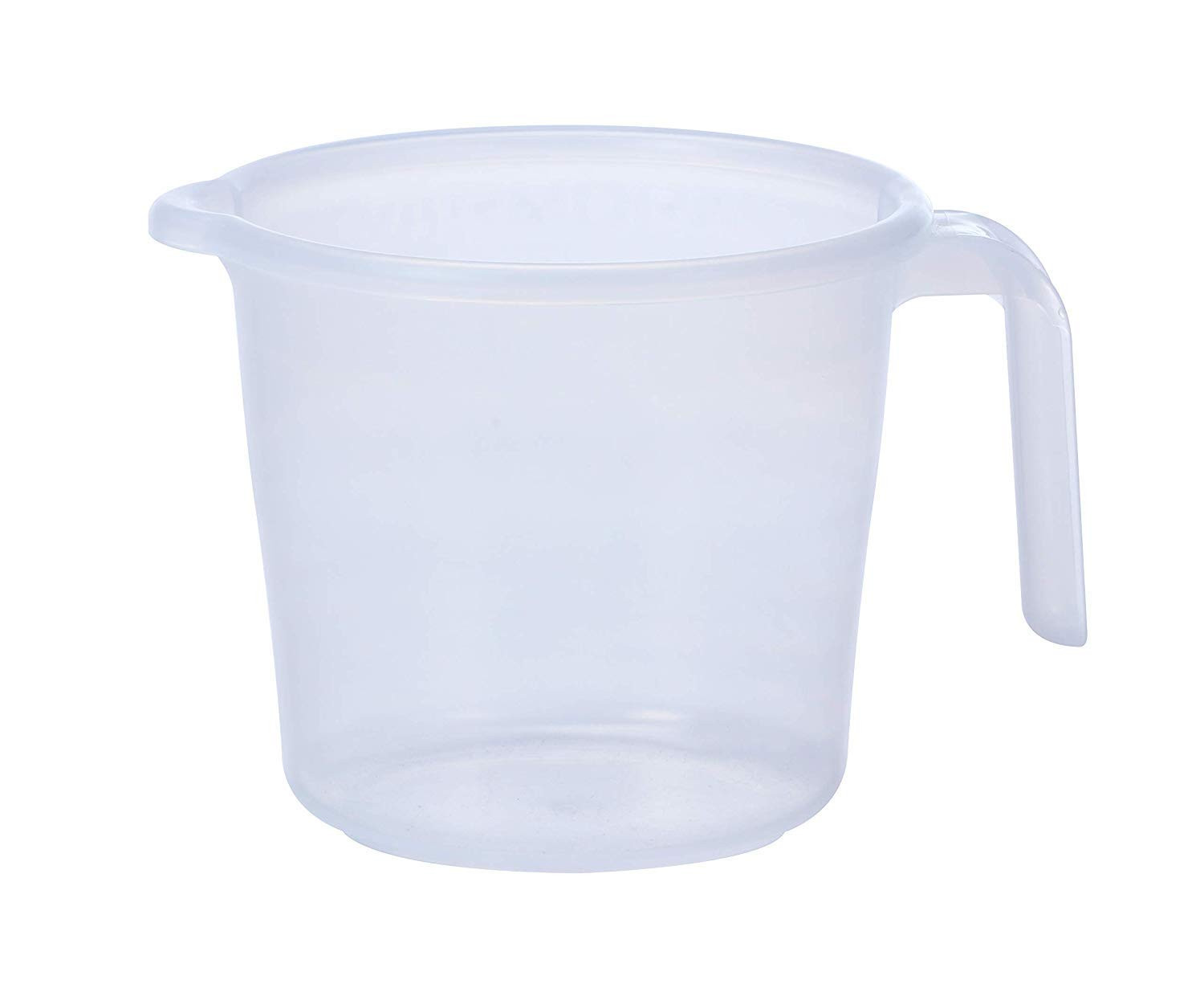 Kuber Industries Virgin Plastic Transparent Bathroom Mug with Measurement,1800,1100 ML (White)