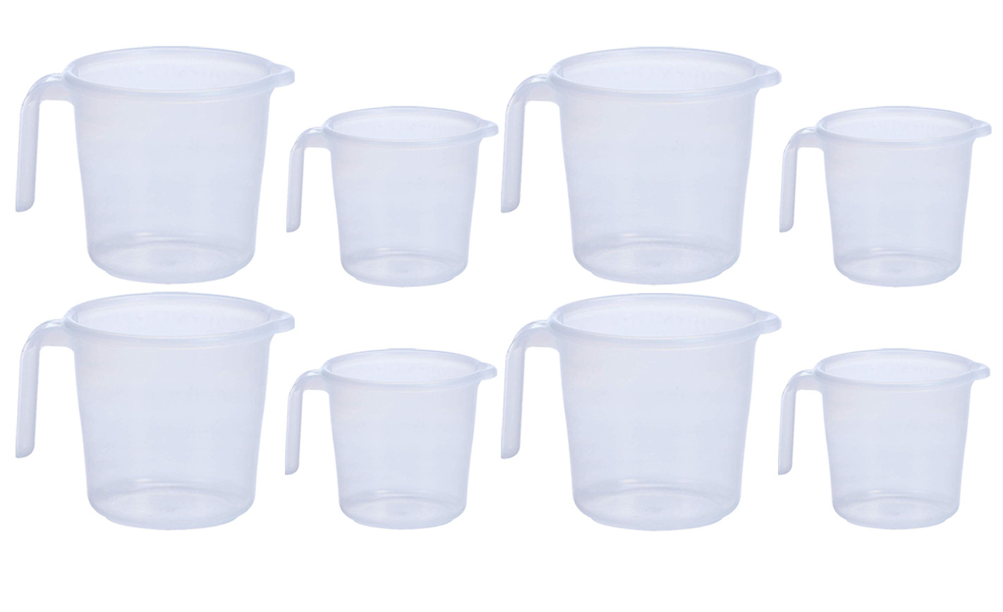 Kuber Industries Virgin Plastic Transparent Bathroom Mug with Measurement,1800,1100 ML (White)