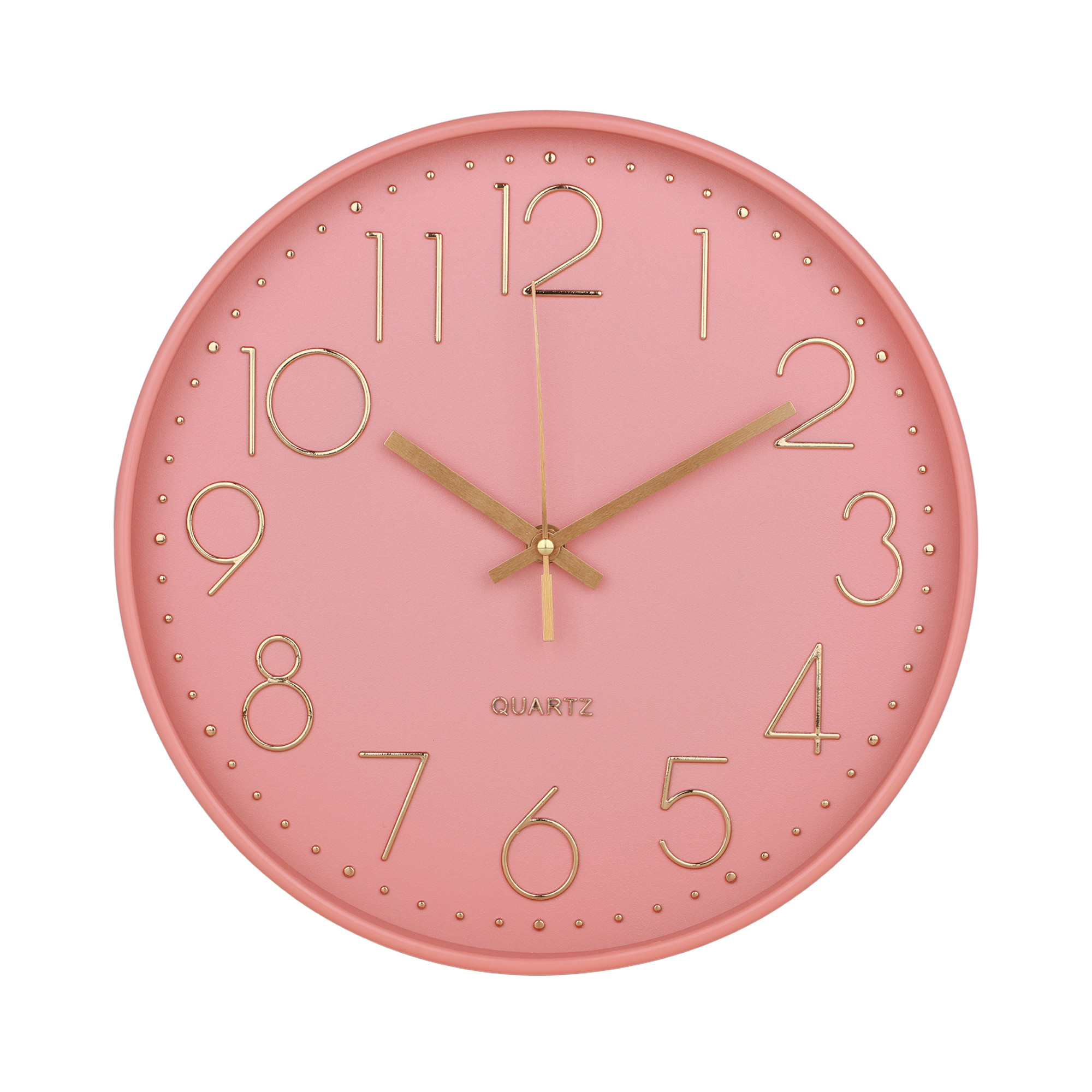 Kuber Industries Wall Clock | Fancy Watch Wall Clocks | Office Wall Clock | Clock for Living Room | Clock for Bedroom | Clock for Hall | Machinery-Quartz | 12 Inch | E-Light Powder Color
