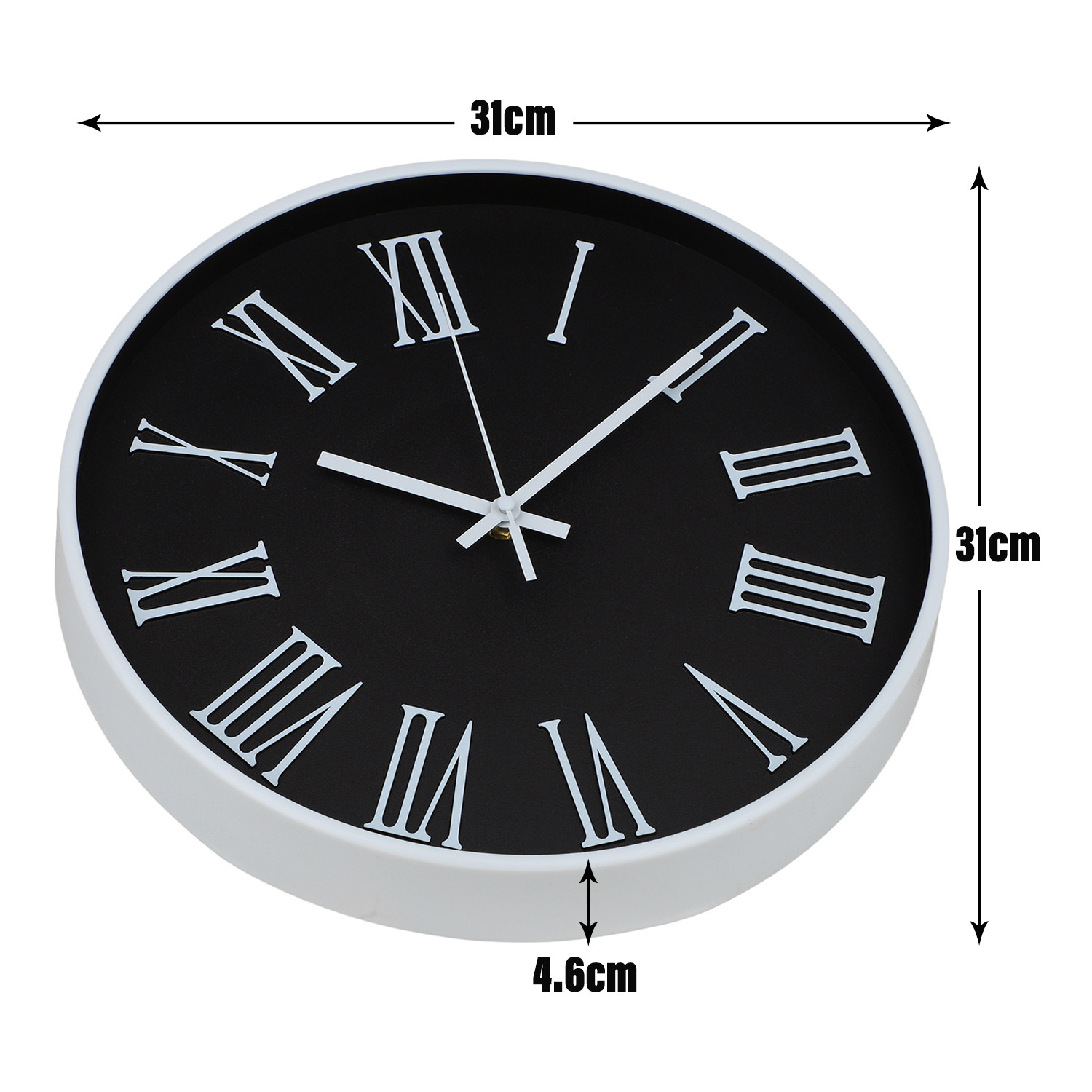 Kuber Industries Wall Clock | Fancy Watch Wall Clocks | Office Wall Clock | Clock for Living Room | Clock for Bedroom | Clock for Hall | Machinery-Quartz | 12 Inch | F-Black & White