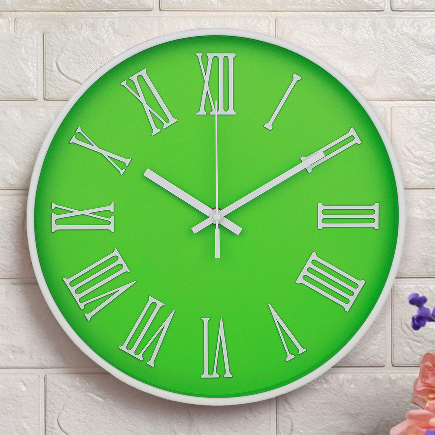 Kuber Industries Wall Clock | Fancy Watch Wall Clocks | Office Wall Clock | Clock for Living Room | Clock for Bedroom | Clock for Hall | Machinery-Quartz | 12 Inch | F-Green